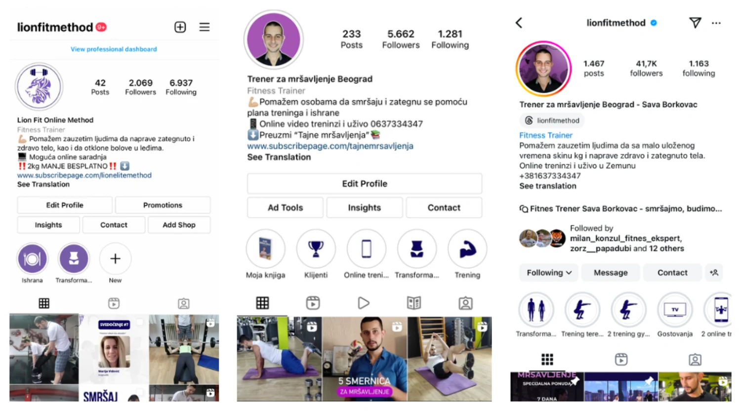 Rast Instagram naloga @lionfitmethod — sa 2.069 na 41,7 hiljada pratilaca
